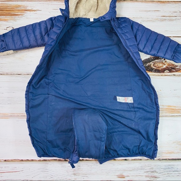 The White Company Blue Quilted Baby Pramsuit size 9-12 months - Picture 8 of 16